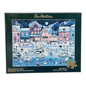 Tim Hortons A Snowy Timbits Night 500 Piece Jigsaw Puzzle 18 x 24 New Sealed
